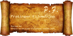 Pratinger Filoména névjegykártya